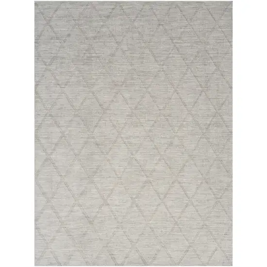 Gray Wool Geometric Area Rug Photo 2