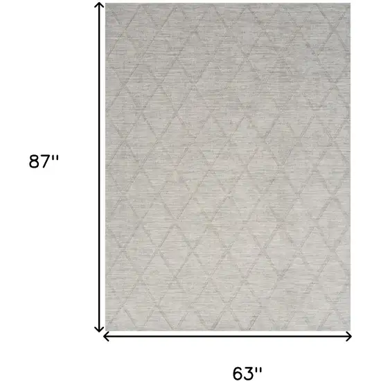 Gray Wool Geometric Area Rug Photo 3