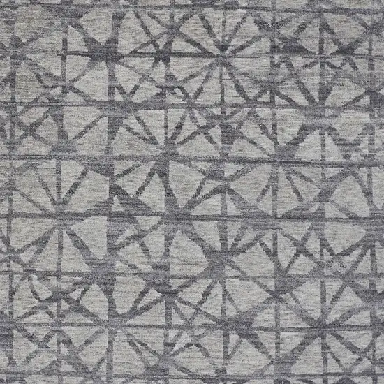 Gray Wool Geometric Hand Knotted Area Rug Photo 6