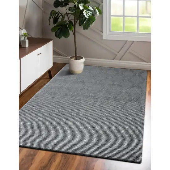 Gray Wool Geometric Hand Woven Area Rug Photo 8