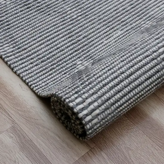 Gray Wool Geometric Hand Woven Area Rug Photo 6