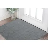 Photo of Gray Wool Geometric Hand Woven Area Rug