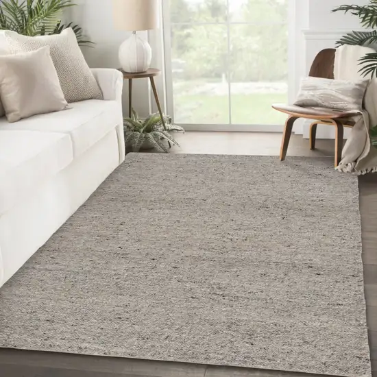 Gray Wool Hand Woven Area Rug Photo 6