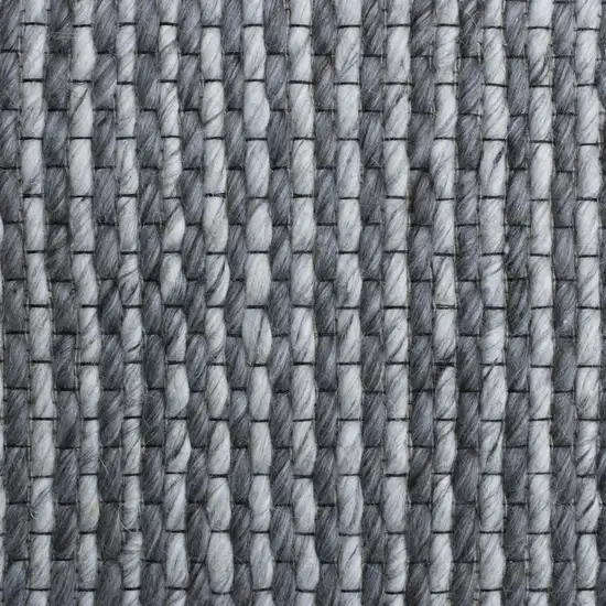 Gray Wool Striped Hand Woven Area Rug Photo 7