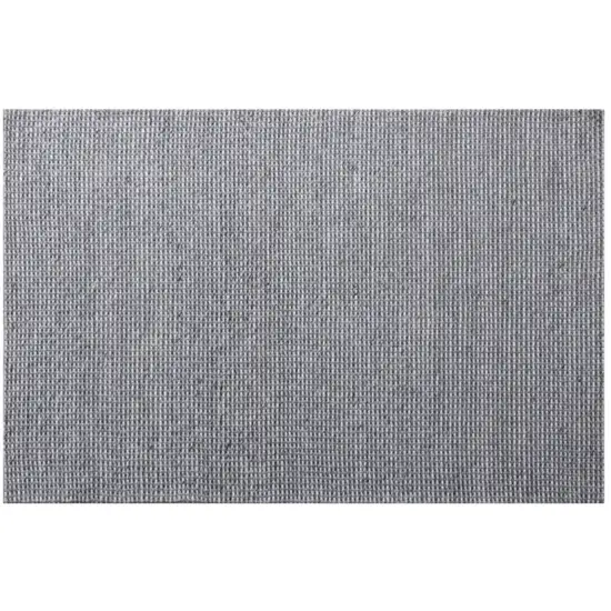 Gray Wool Striped Hand Woven Area Rug Photo 1