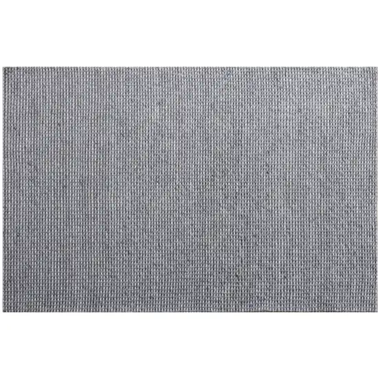 Gray Wool Striped Hand Woven Area Rug Photo 3