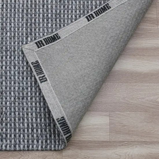 Gray Wool Striped Hand Woven Area Rug Photo 7