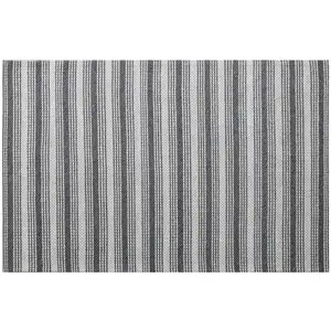 Photo of Gray Wool Striped Hand Woven Area Rug