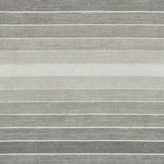 Gray Wool Striped Hand Woven Area Rug Photo 4