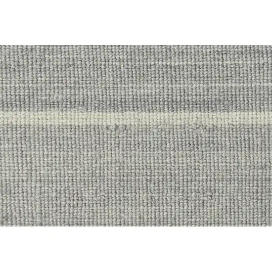 Gray Wool Striped Hand Woven Area Rug Photo 5