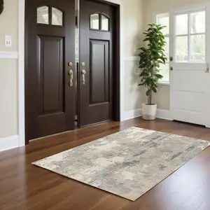 Photo of Gray and Beige Abstract Area Rug