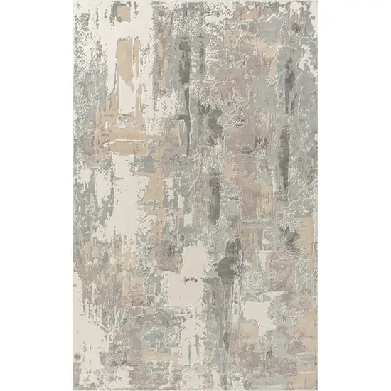 Gray and Beige Abstract Area Rug Photo 2