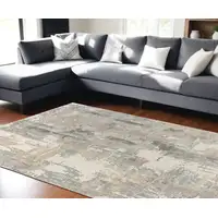 Photo of Gray and Beige Abstract Area Rug