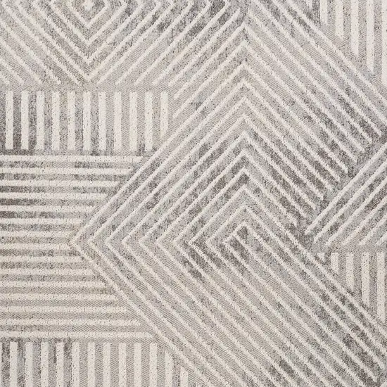 Gray and Beige Abstract Distressed Area Rug Photo 4