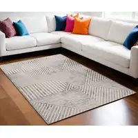 Photo of Gray and Beige Abstract Distressed Area Rug