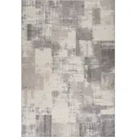 Photo of Gray and Beige Abstract Distressed Area Rug