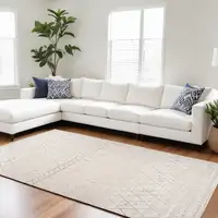 Photo of Gray and Beige Abstract Distressed Area Rug