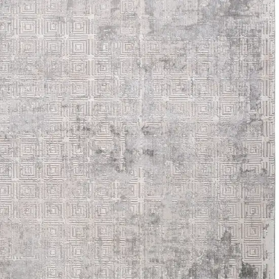 Gray and Beige Abstract Distressed Area Rug Photo 3