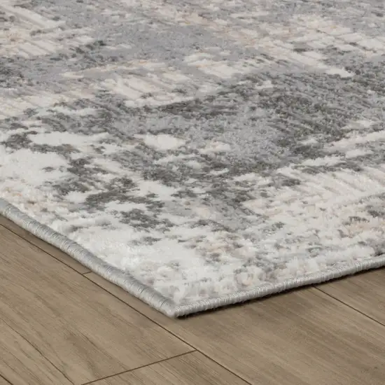 Gray and Beige Abstract Distressed Area Rug Photo 4