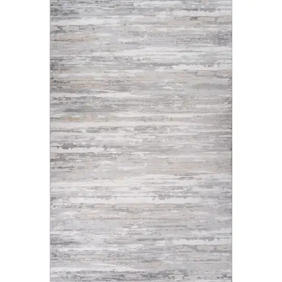 Gray and Beige Abstract Distressed Area Rug Photo 4