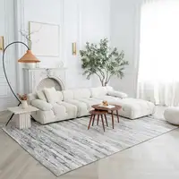 Photo of Gray and Beige Abstract Distressed Area Rug