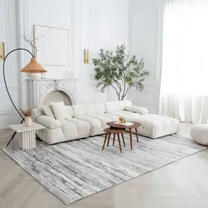 Photo of Gray and Beige Abstract Distressed Area Rug