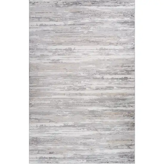 Gray and Beige Abstract Distressed Area Rug Photo 6