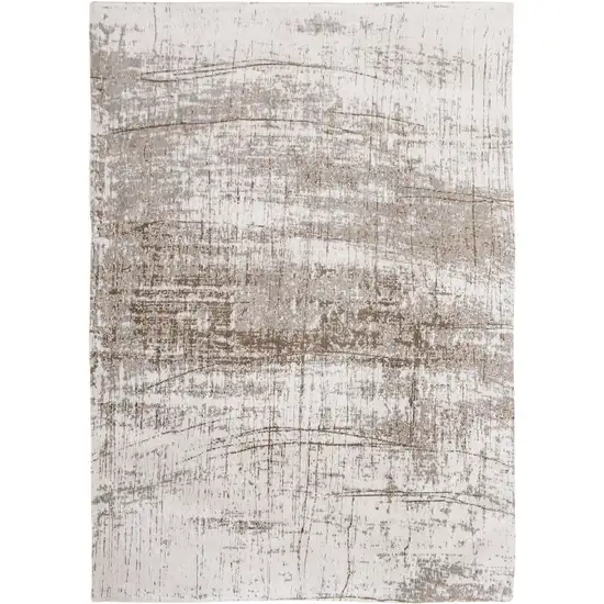 Gray and Beige Abstract Non Skid Area Rug Photo 6