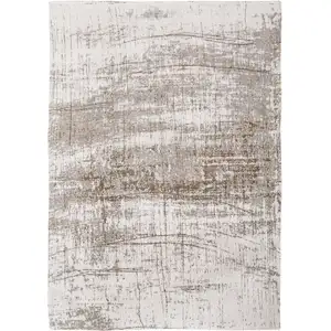 Photo of Gray and Beige Abstract Non Skid Area Rug