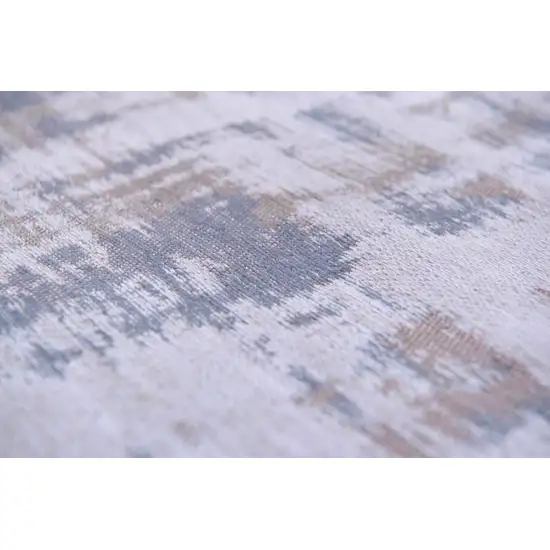 Gray and Beige Abstract Non Skid Area Rug Photo 8