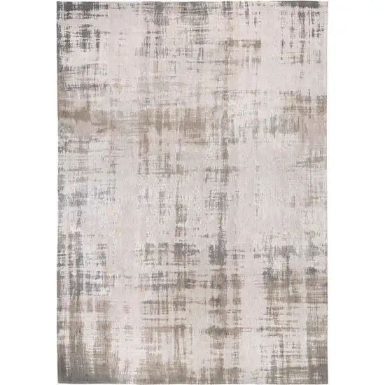 Gray and Beige Abstract Non Skid Area Rug Photo 2