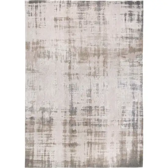 Gray and Beige Abstract Non Skid Area Rug Photo 5