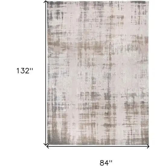 Gray and Beige Abstract Non Skid Area Rug Photo 3