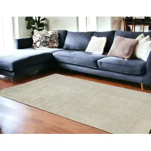 Photo of Gray and Beige Abstract Non Skid Area Rug