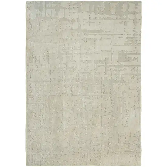 Gray and Beige Abstract Non Skid Area Rug Photo 5