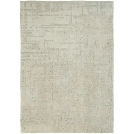 Gray and Beige Abstract Non Skid Area Rug Photo 2