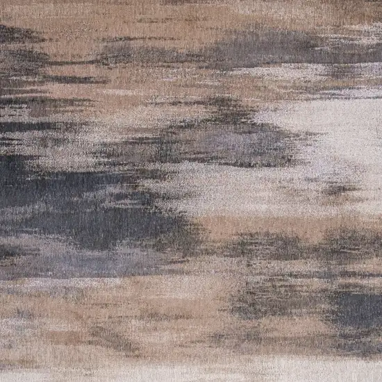 Gray and Beige Abstract Non Skid Area Rug Photo 5