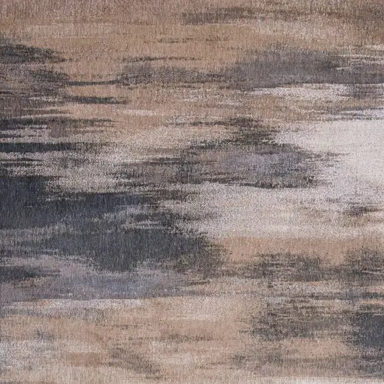 Gray and Beige Abstract Non Skid Area Rug Photo 5