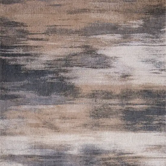 Gray and Beige Abstract Non Skid Area Rug Photo 6