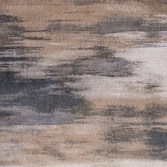 Gray and Beige Abstract Non Skid Area Rug Photo 5