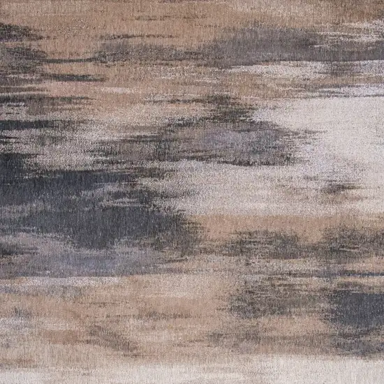 Gray and Beige Abstract Non Skid Area Rug Photo 5