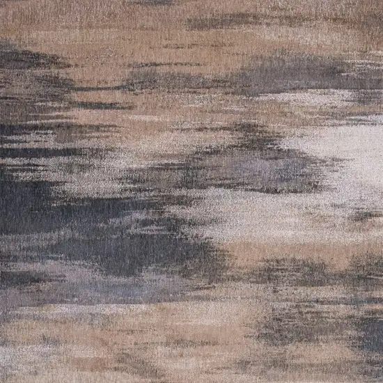 Gray and Beige Abstract Non Skid Area Rug Photo 5