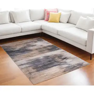 Photo of Gray and Beige Abstract Non Skid Area Rug