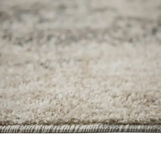 Gray and Beige Abstract Power Loom Area Rug Photo 8