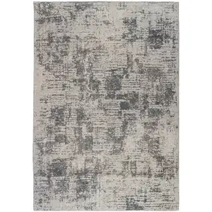 Photo of Gray and Beige Abstract Power Loom Area Rug