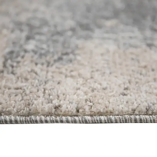 Gray and Beige Abstract Power Loom Area Rug Photo 3