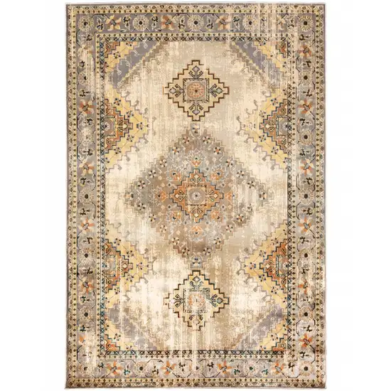 Gray and Beige Aztec Pattern Area Rug Photo 1