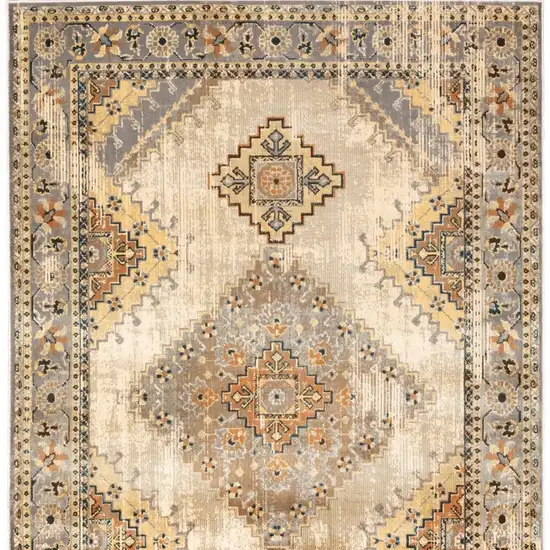 Gray and Beige Aztec Pattern Area Rug Photo 5