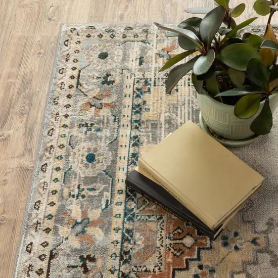 Gray and Beige Aztec Pattern Area Rug Photo 4