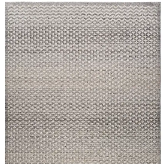 Gray and Beige Checkered Distressed Area Rug Photo 4